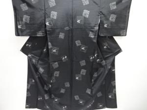 色紙に草花模様小紋着物